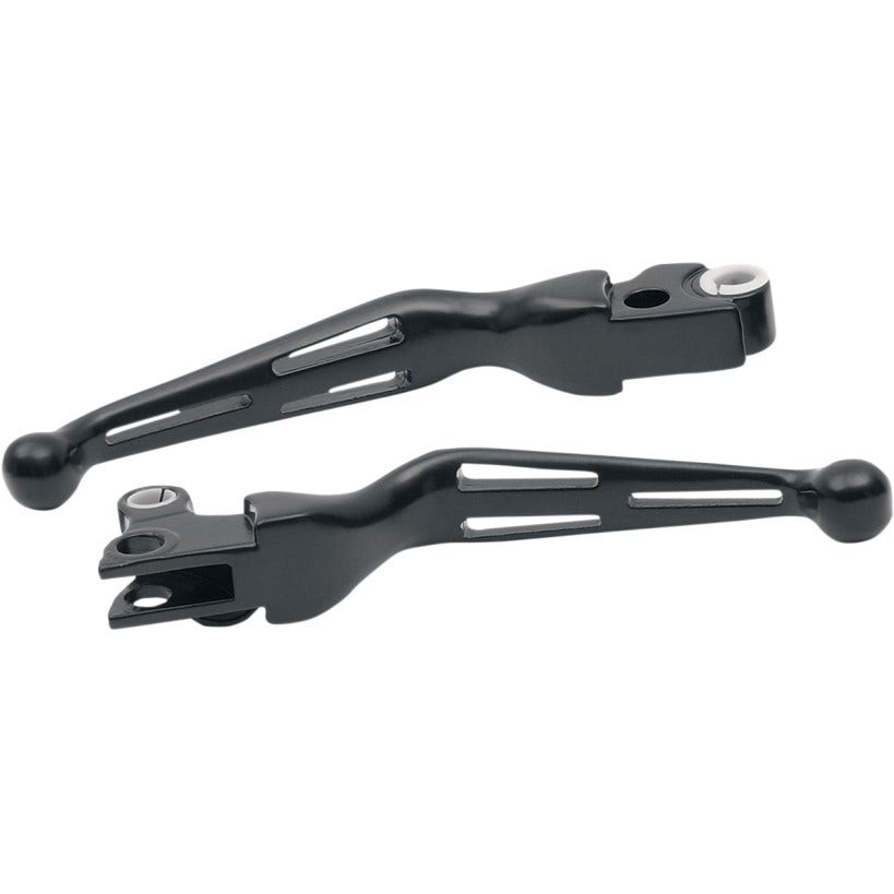 Drag Specialties Matte Black Wide Blade Slotted Hand Levers for Harley 08-13 | 0610-0221
