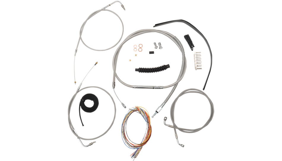 La Choppers Complete Stainless Cable Line Mini Ape Kit Harley 00-06 FXST/B/C