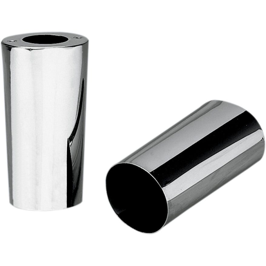 Custom Chrome Smooth Chrome Stock Length Repl OEM 41mm Upper Slider Covers 84-13