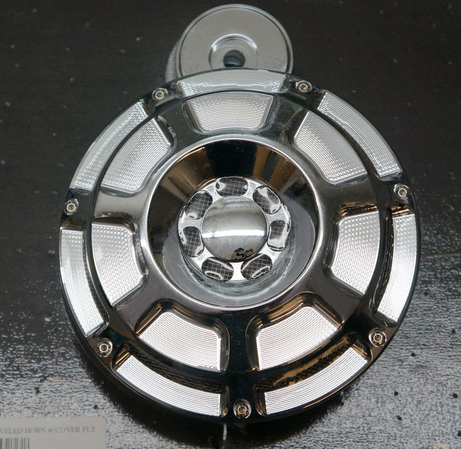 Arlen Ness Beveled Chrome 110db Horn for Harley 91-15 Big Twin Models FL FX