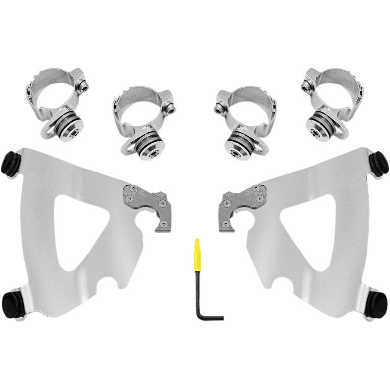 Memphis Shades MEK2038 Polished Road Warrior Fairing Trigger Lock Mount Kit Dyna