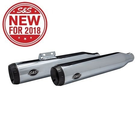 S&S 550-0740 Chrome Grand National RACE Mufflers Harley Softail FL 2018-2021