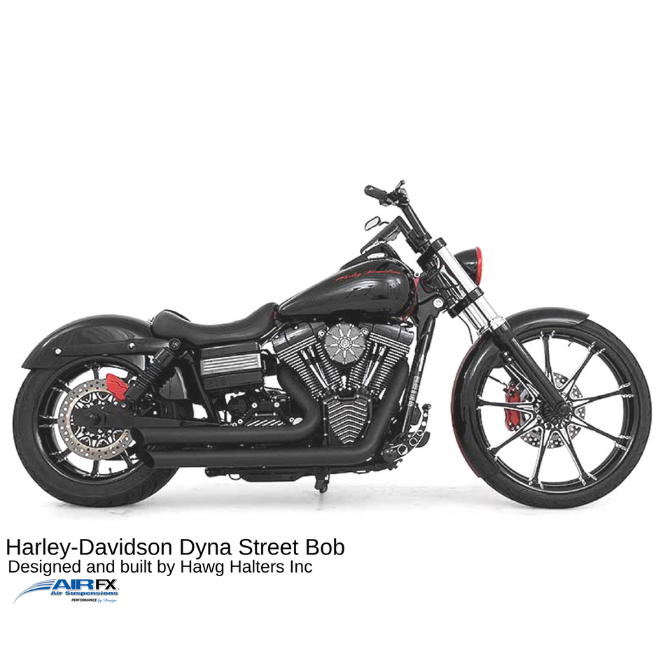 AirFX BK-HD-DN17-B-1 Black Rear Air Ride Suspension Kit 05-17 Harley Dyna
