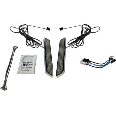 Custom Dynamics LED Front Fork Lightz Smoke Lens Chrome Harley FLH/T 97-13