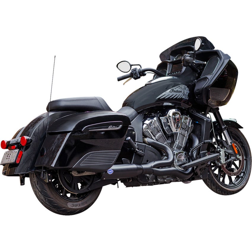 S&S Qualifier 2-Into-1 Black Race Only Exhaust System 4 Harley 19-23 Challenger