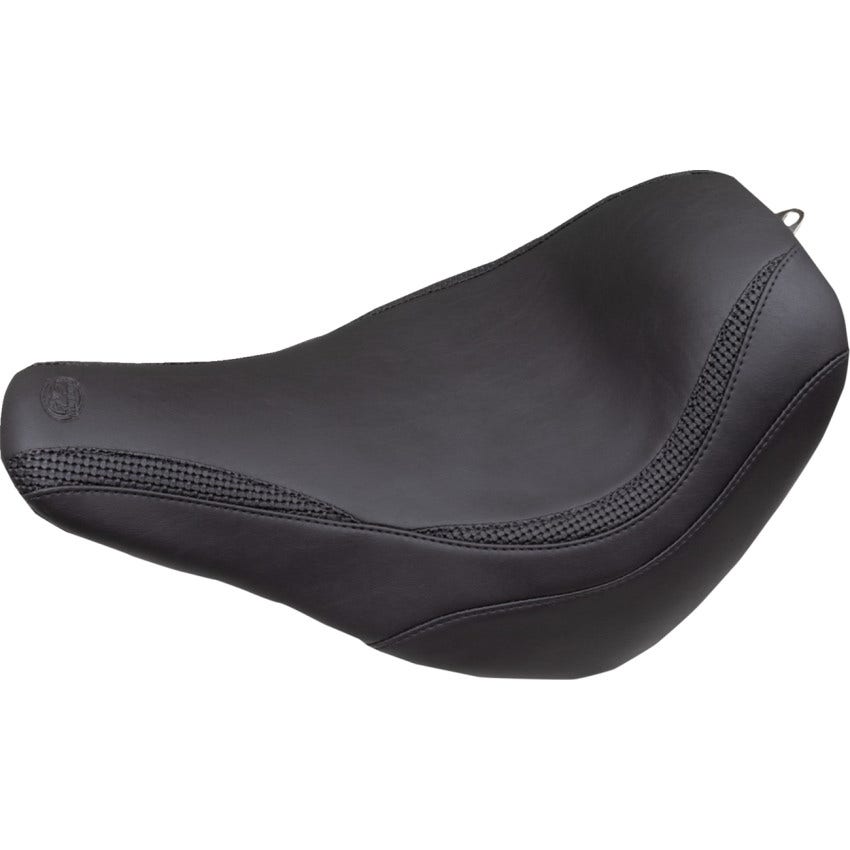 Mustang Black Basketweave Runaround Solo Seat 4 Harley