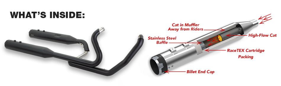 S&S El Dorado Black 2-2 50 State Exhaust System w/ Tracer Harley M8 FLH 17-Up