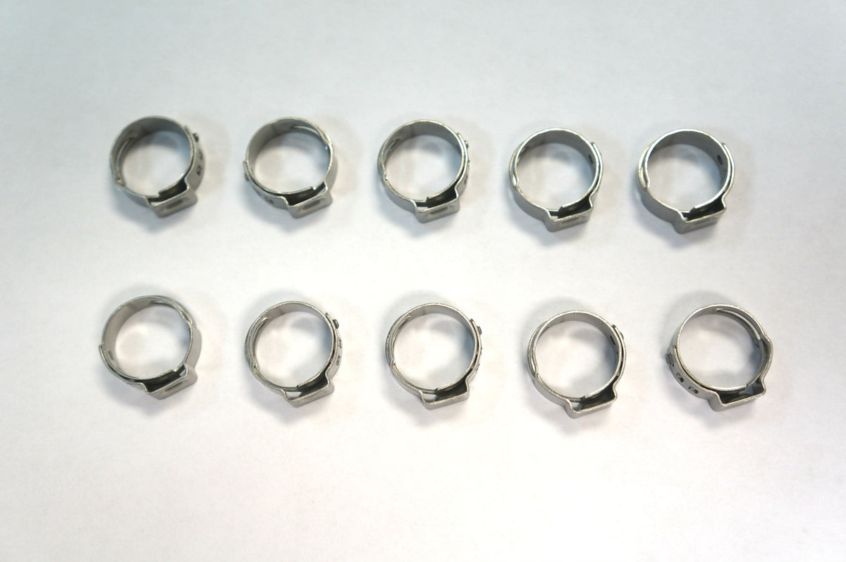 Oetiker Stepless One Ear Hose Clamp Harley - Size 5/8" 15.7mm 10 Pack