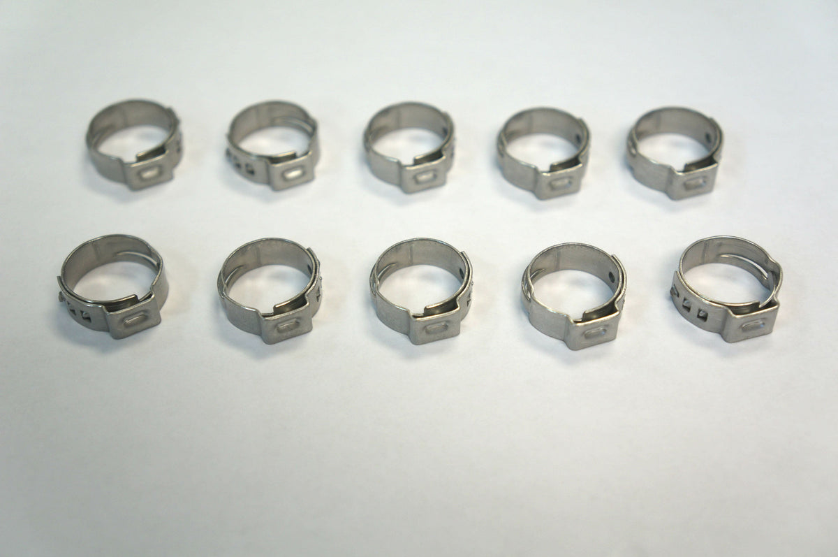 Oetiker Stepless One Ear Hose Clamp Harley - Size 5/8" 15.7mm 10 Pack