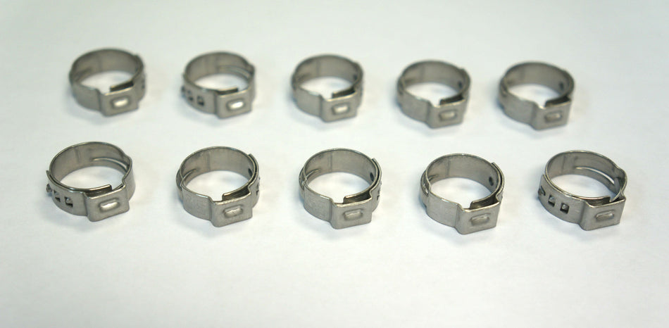 Oetiker Stepless One Ear Hose Clamp Harley - Size 5/8" 15.7mm 10 Pack