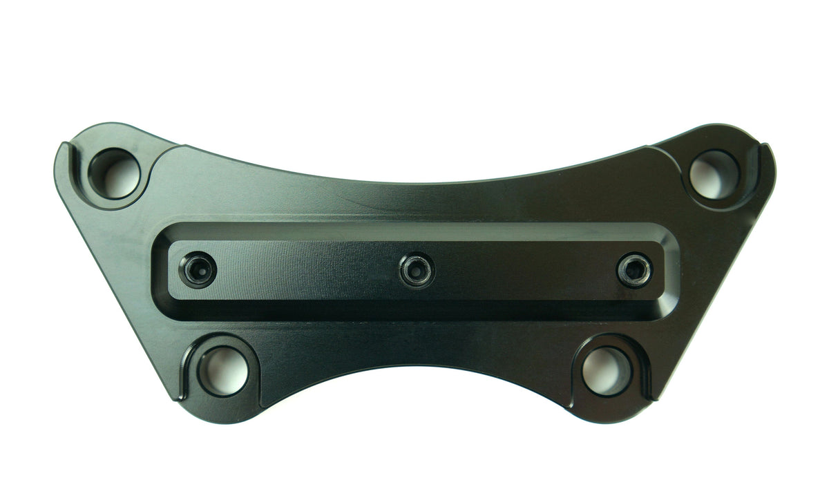 One Piece Anti-Slip Black Handlebar Riser Top Clamp w/ Setscrews for Harley FLH/T