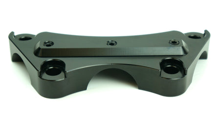 One Piece Anti-Slip Black Handlebar Riser Top Clamp w/ Setscrews for Harley FLH/T