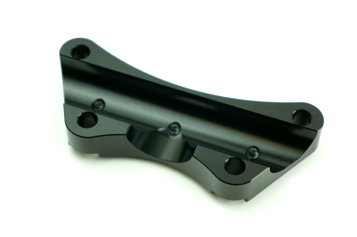 One Piece Anti-Slip Black Handlebar Riser Top Clamp w/ Setscrews for Harley FLH/T