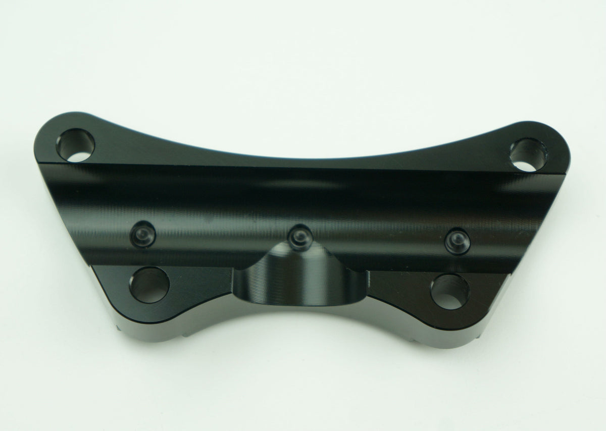 One Piece Anti-Slip Black Handlebar Riser Top Clamp w/ Setscrews for Harley FLH/T