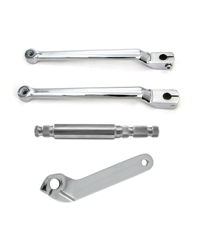 Extended 9-3/4" Chrome Heel Toe Splined Shift Lever Set w/ Shaft & Inner Cover 86-18