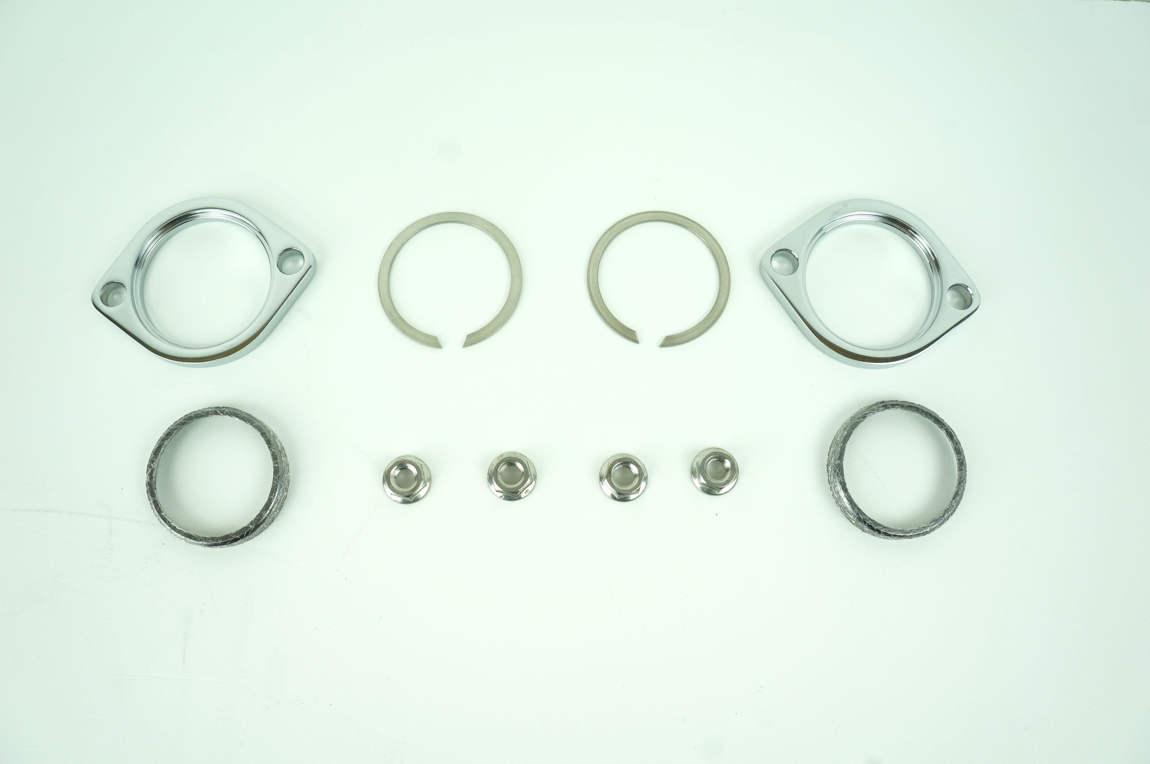 Chrome Exhaust Flange Gasket Serrated Nuts Installation Kit Harley EVO Twin Cam & XL