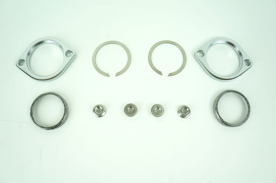 Chrome Exhaust Flange Gasket Serrated Nuts Installation Kit Harley EVO Twin Cam & XL