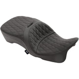 Drag Specialties Black Leather 2-Up Seat Harley 09-23 Touring