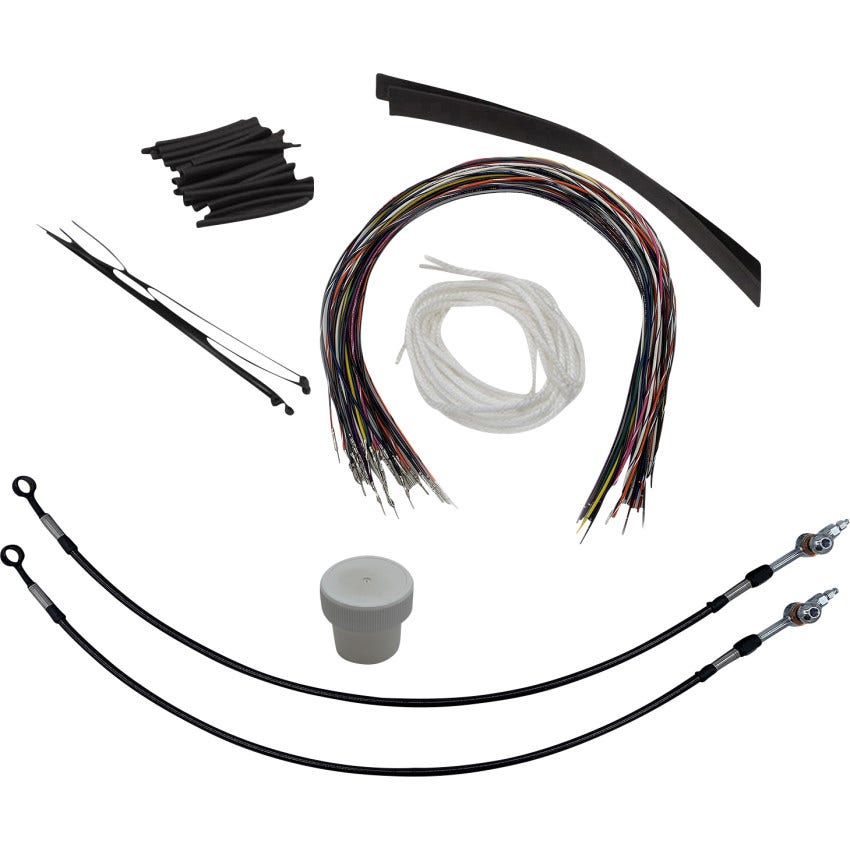 FBI EZ Install 16" Black Handlebar Install Kit 4 Harley 08-13 Hydraulic Clutch