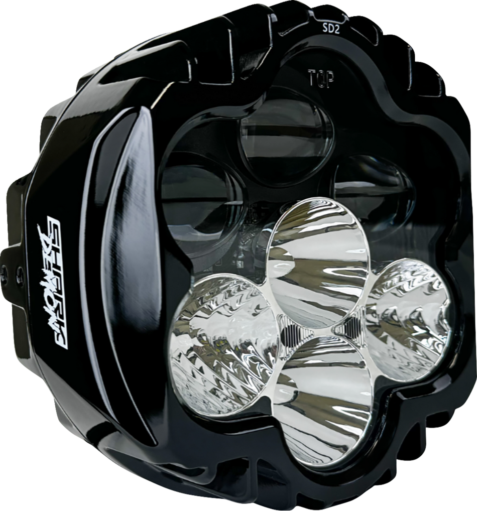 Custom Dynamics Shark Demon Performance LED Pedestal Mount Headlight 4 Harley