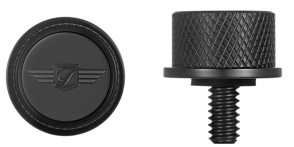Figurati Black Logo Seat Mounting Knob 4 Harley 65-22 Touring Models