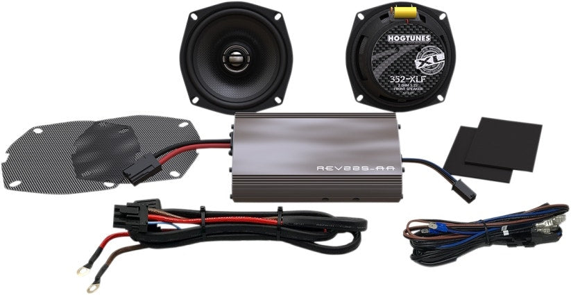 Hogtunes XL REV 225 SG KIT-XL Front Speakers & Amp Complete Kit 98-13 Harley FL