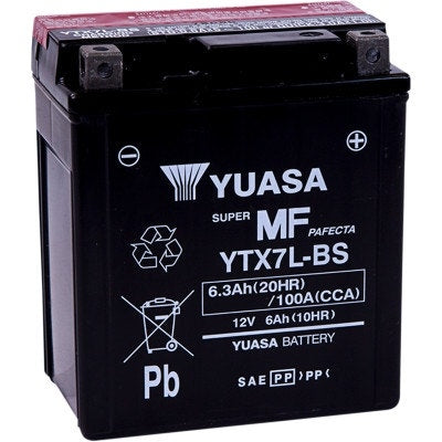 Yuasa YTX7L-BS High Performance AGM Maintenance-Free Battery ATV Motorcycle
