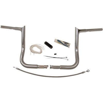 FBI Fat Baggers Chrome 12" EZ Install Pointed Handlebar Package Harley FLH 08-13