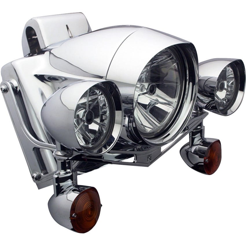 Headwinds 7" Raven Chrome Extended Headlight Bezel for Harley 95-24 Touring