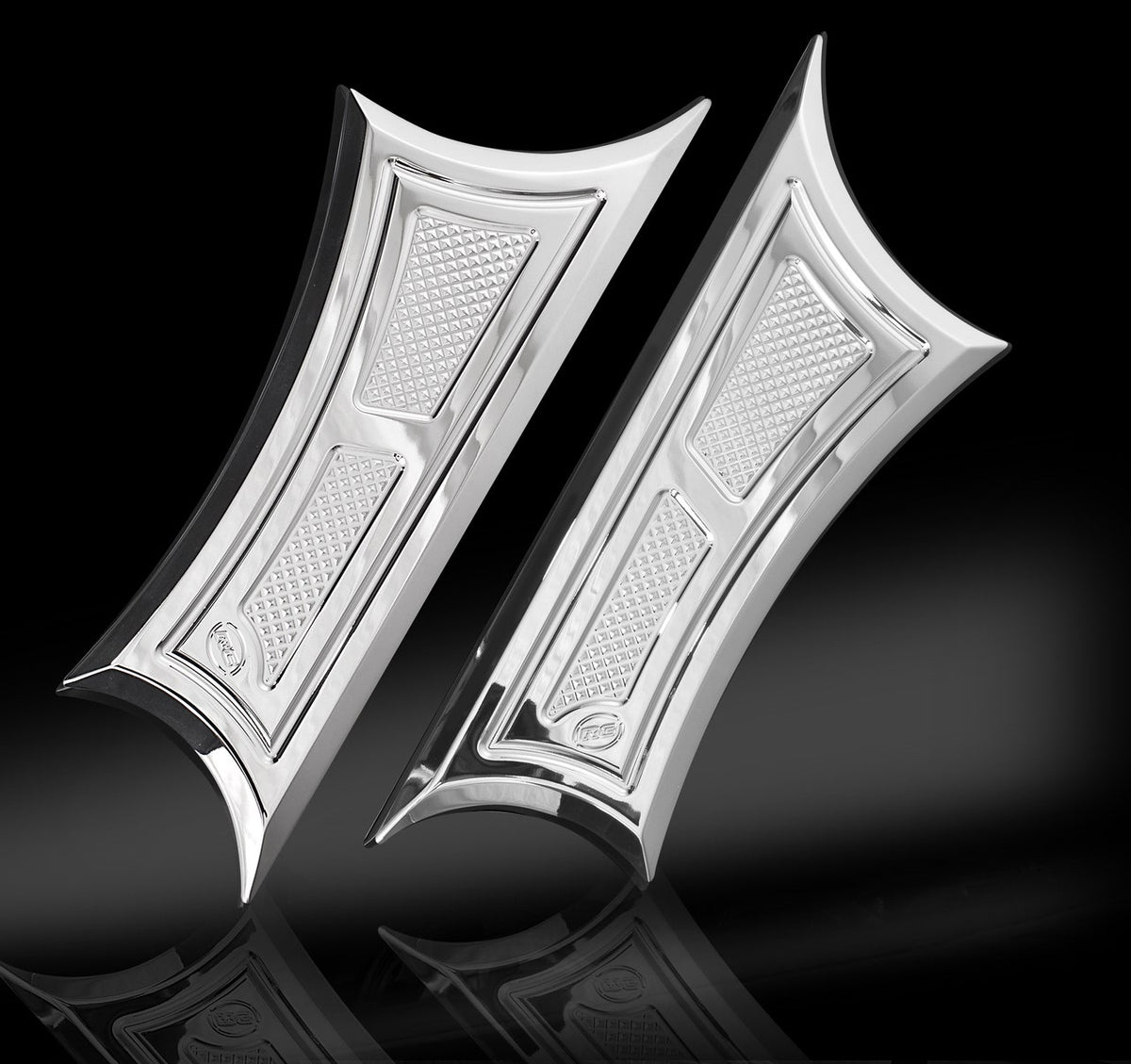 RC Components Chrome Velocity Series Driver Floorboards for Harley FLH/T & ST | RC-FLB-01C