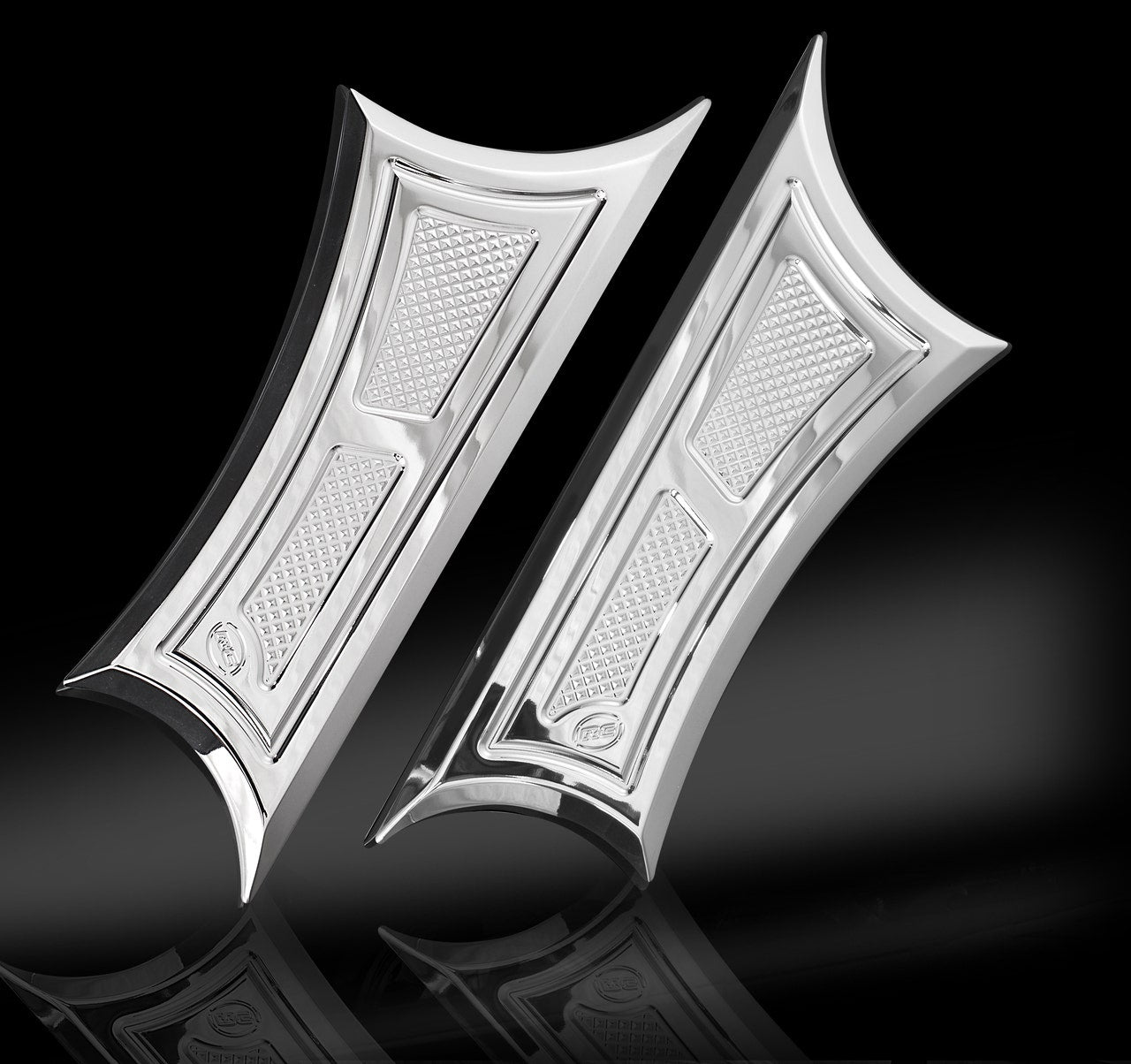 RC Components Chrome Velocity Series Driver Floorboards for Harley FLH/T & ST | RC-FLB-01C