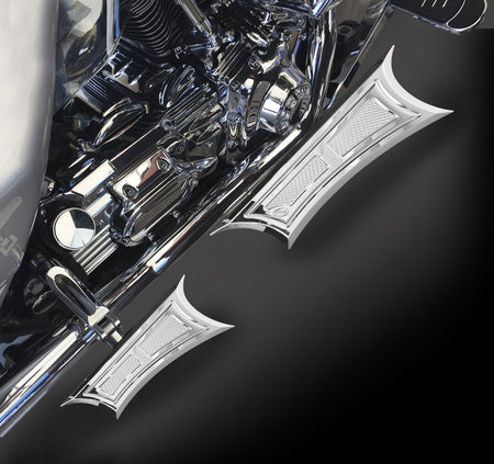 RC Components Chrome Velocity Series Driver Floorboards for Harley FLH/T & ST | RC-FLB-01C