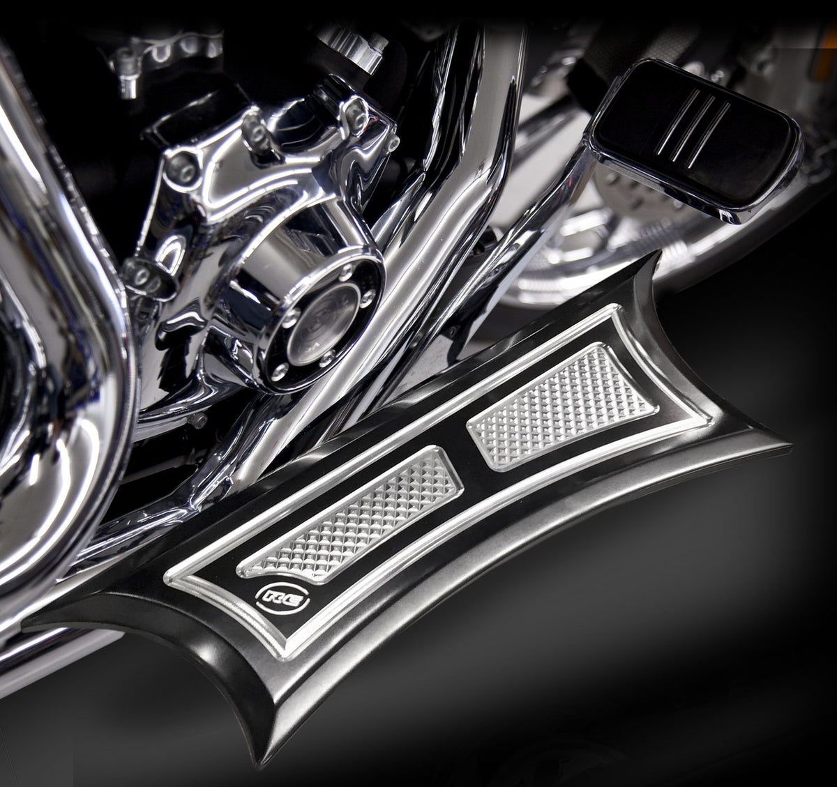 RC Components Black Eclipse Velocity Series Driver Floorboards for Harley FLH/T & ST | RC-FLB-01E