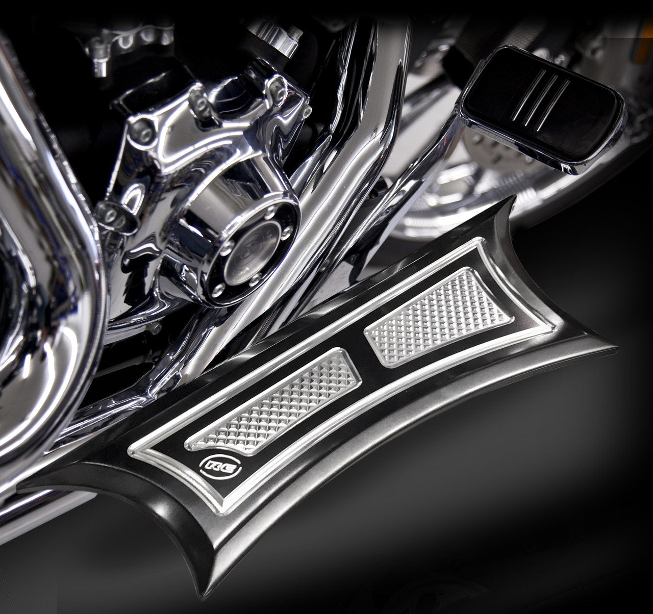 RC Components Black Eclipse Velocity Series Driver Floorboards for Harley FLH/T & ST | RC-FLB-01E