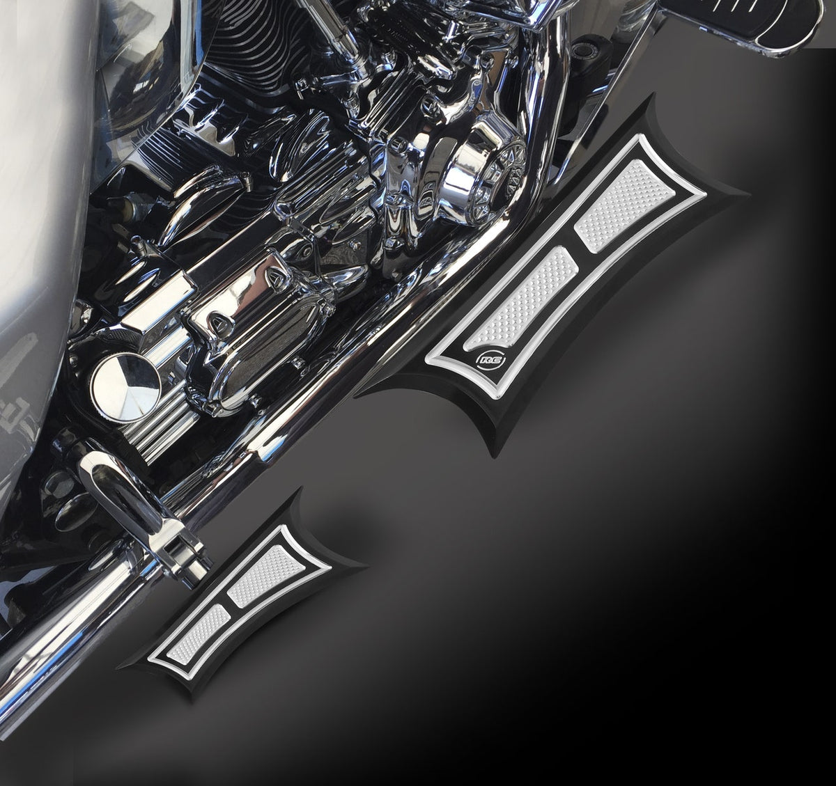 RC Components Black Eclipse Velocity Series Driver Floorboards for Harley FLH/T & ST | RC-FLB-01E
