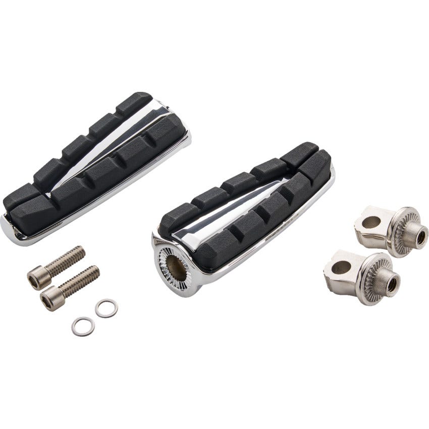 Ciro 61605 Chicane Chrome Foot Pegs With Harley-Davidson Adapters
