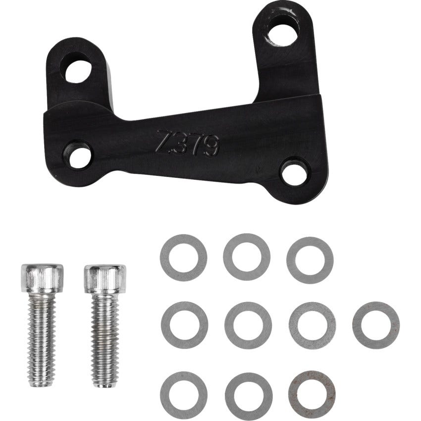 RC Components Black Front 320 MM Caliper Adapter Bracker For Harley