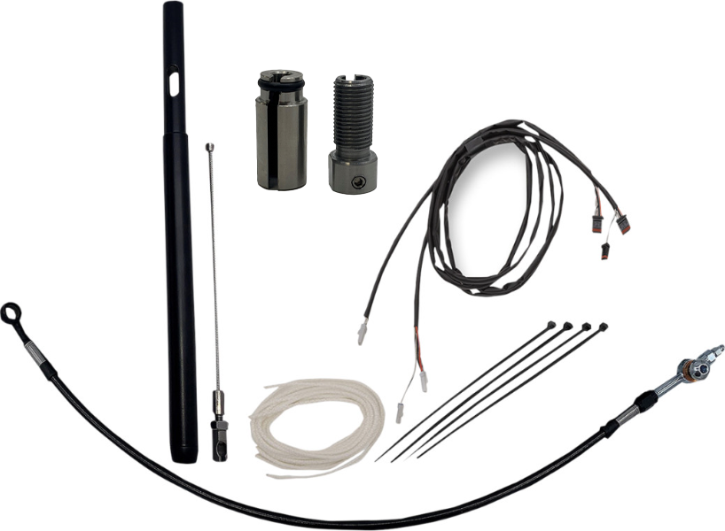 FBI Fat Baggers Black Braided +8 EZ Install Kit + Adjustor Harley CVO 21