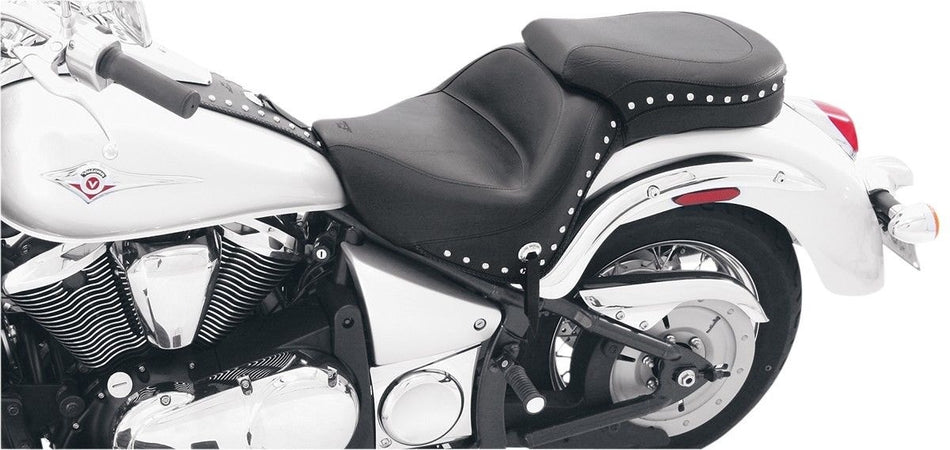 Mustang 76126 Black Chrome Studded One Piece Touring Seat Backrest 06-18 VN900