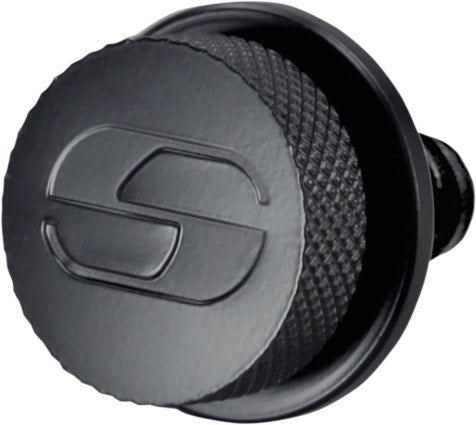 Saddlemen 8909B Black Seat Mounting Knobs Knurled Billet Harley Fit 1/4"-20