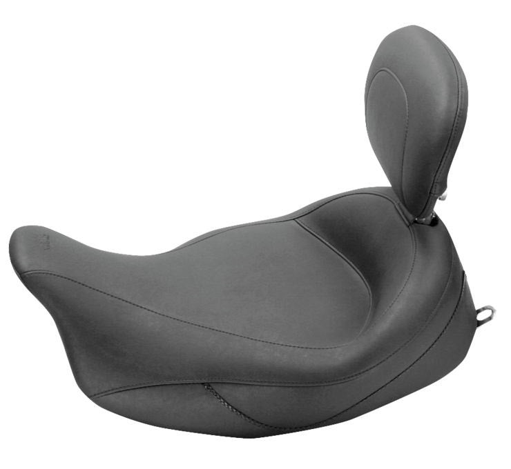 Mustang 79446 Black Super Vintage Solo Seat Removeable Backrest 08-23 Harley FLH