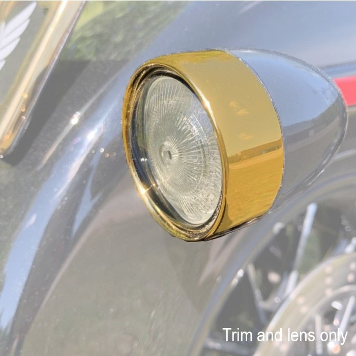 Custom Dynamics Bezel Lenses for ProBEAM Bullet Turn Signals Gold Smoke Lens