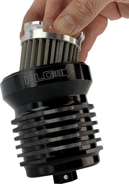 PC Racing PCS4B Black Flo Oil Filter Reusable 35 Microns Harley 84-Up