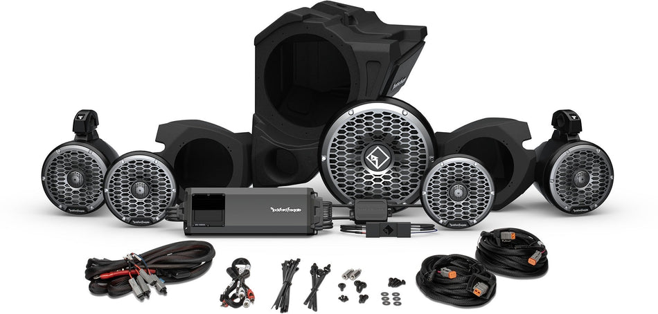 Rockford Fosgate Ride Command 3-Way 1500w Front Rear Color Optix Speaker Subwoofer