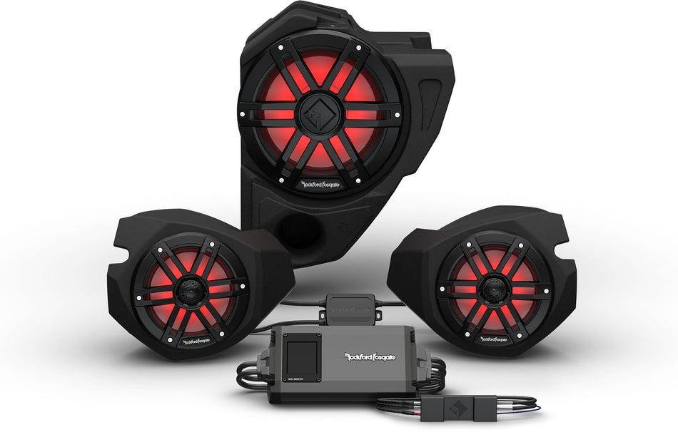 Rockford Fosgate Ride Command 2-Way 800w Front Color Optix Speaker Subwoofer Kit