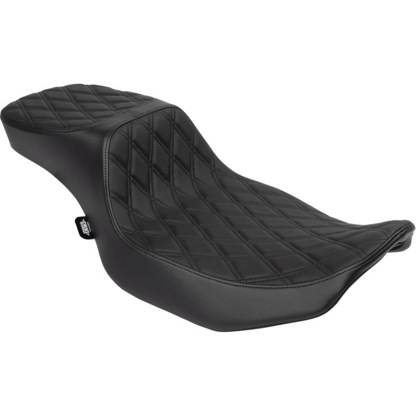 Drag EXT Reach Dbl Diamond W/Black Perf Predator 2-Up Seat Harley 23-24 Touring