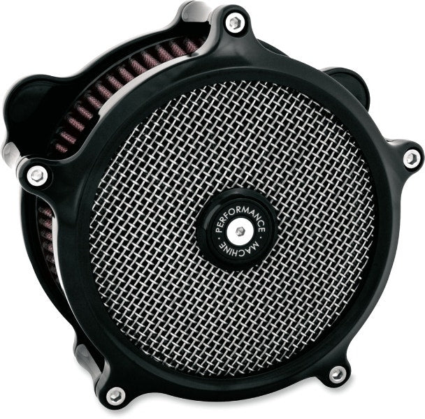 Performance Machine Super Gas Air Cleaner Black Harley Throttle By Wire 08-17