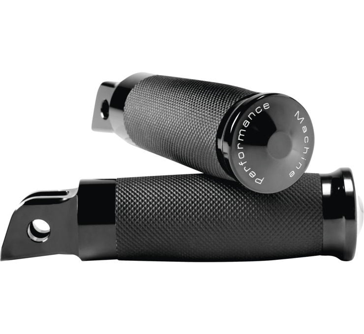 Performance Machine Black Contour Rider Footpegs Harley M8 Softail 18-20