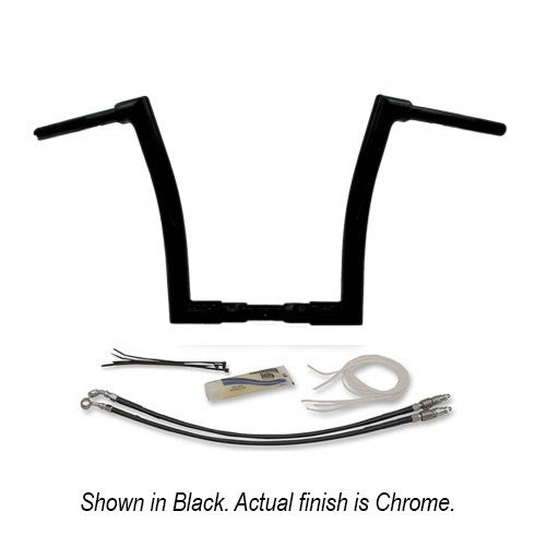 FBI Fat Baggers Chrome 1-1/2" EZ Install Flat Top 14" Handlebar Harley FLTR 15-20