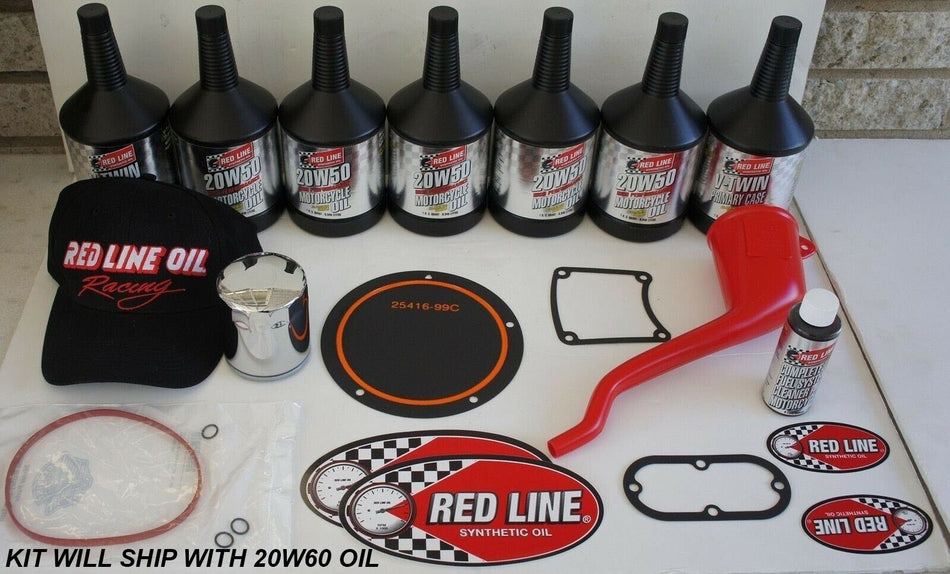 Red Line Oil Powerpack 90231 Full Kit 20W60 w/ Gaskets & Filter 84-13 Harley Big Twin